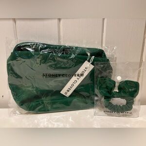 Stoney Clover Lane Nylon Round Pouch Bag & Scrunchie Set - Emerald